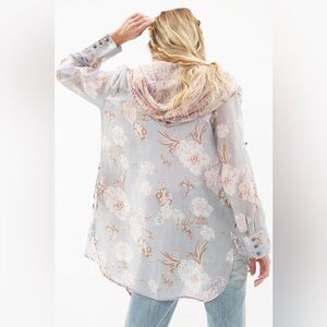 NWT ARATTA pink embroidered cotton top size small